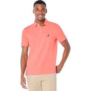 Nautica Men’s Short Sleeve Solid Stretch Cotton Pique Polo Shirt(Pale Coral)