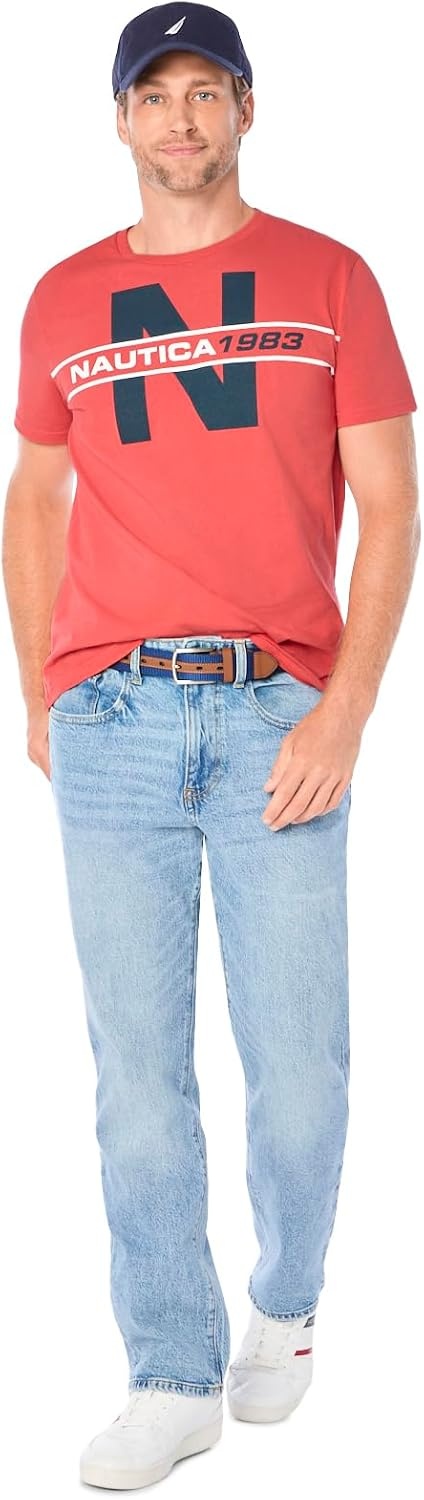 image:imageNautica Mens Short Sleeve 100 Cotton Nautical Series Graphic TeeSailor Red