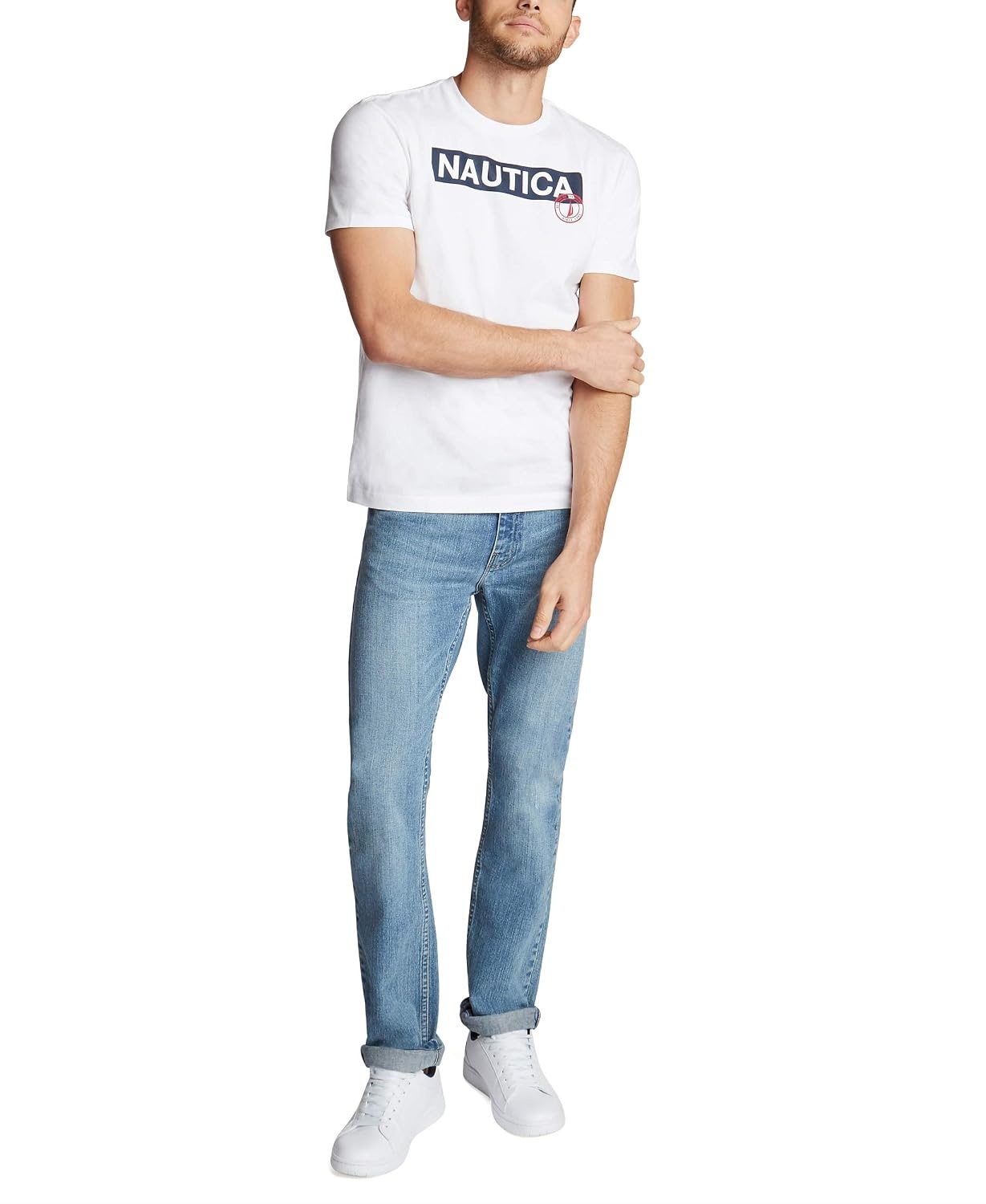 image:imageNautica Mens Short Sleeve 100 Cotton Nautical Series Graphic TeeWhite