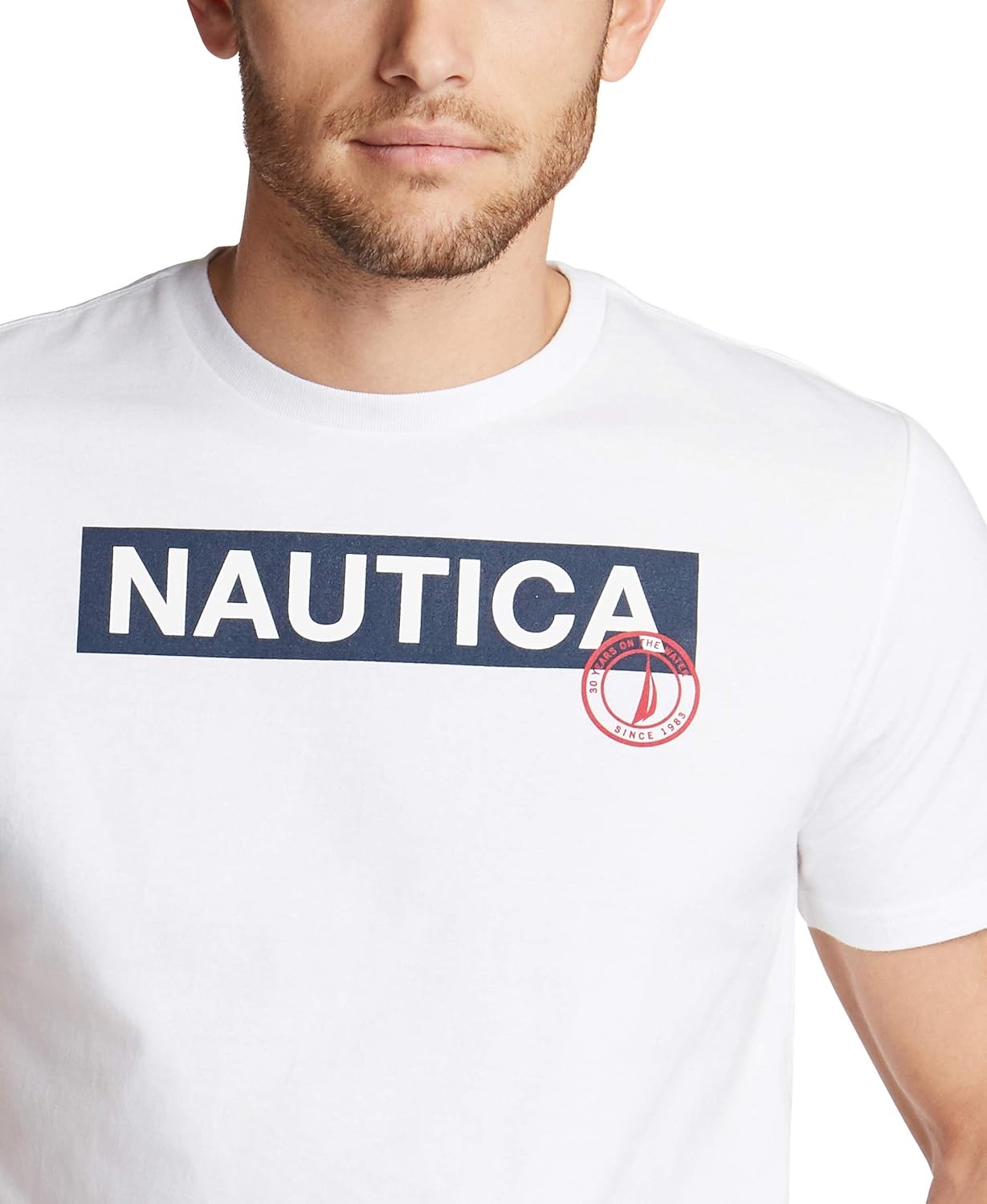 image:imageNautica Mens Short Sleeve 100 Cotton Nautical Series Graphic TeeWhite