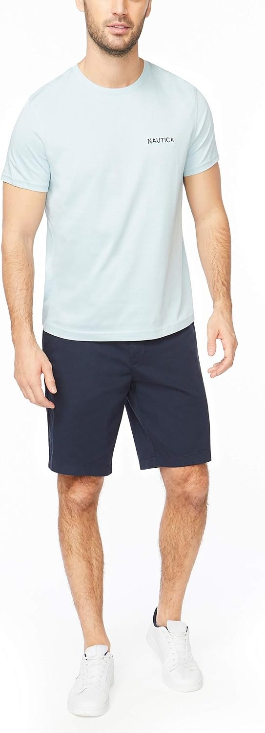 image:imageNautica Mens Short Sleeve Solid Crew Neck TShirt ShirtBay Blue Solid