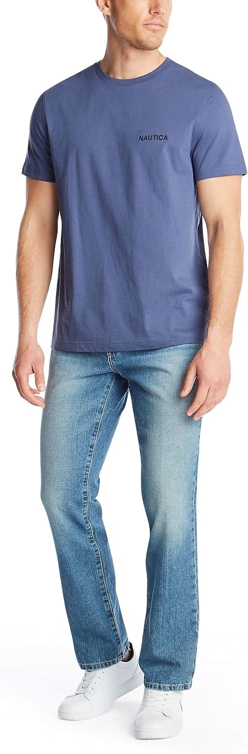 image:imageNautica Mens Short Sleeve Solid Crew Neck TShirt ShirtBlue Indigo