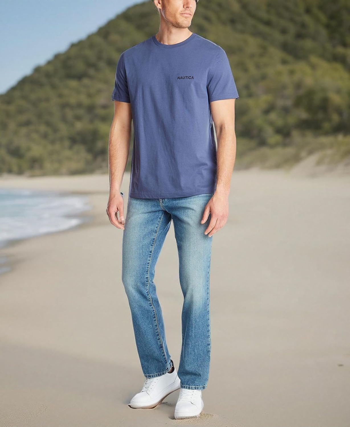 image:imageNautica Mens Short Sleeve Solid Crew Neck TShirt ShirtBlue Indigo