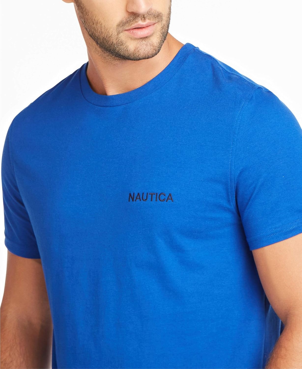 image:imageNautica Mens Short Sleeve Solid Crew Neck TShirt ShirtBright Cobalt Solid