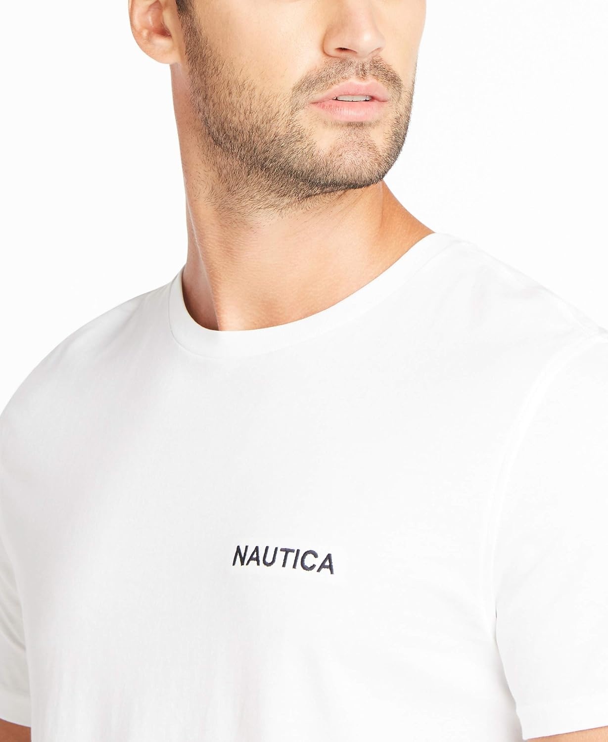 image:imageNautica Mens Short Sleeve Solid Crew Neck TShirt ShirtBright White Solid