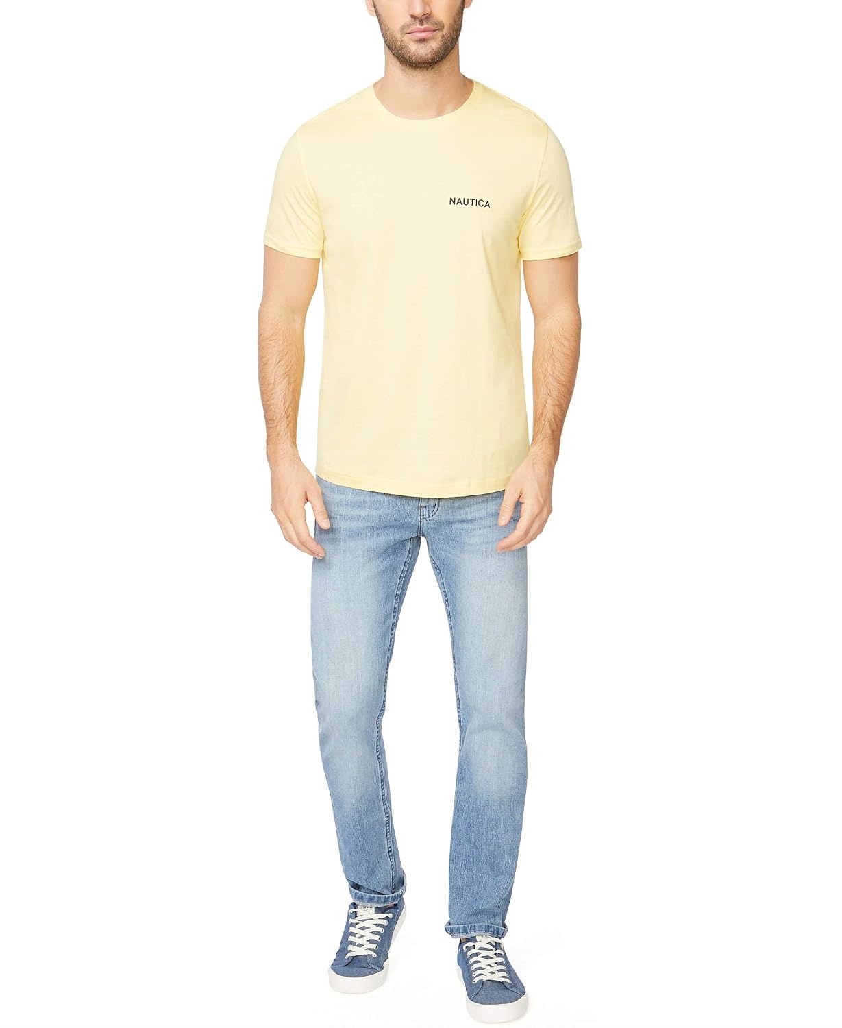 image:imageNautica Mens Short Sleeve Solid Crew Neck TShirt ShirtCorn Solid