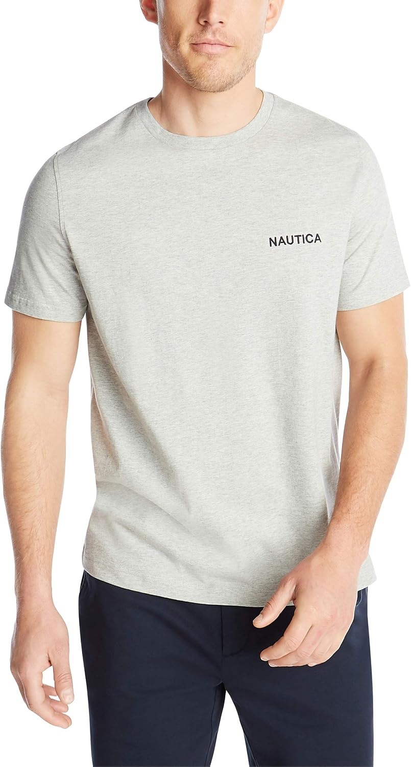 image:imageNautica Mens Short Sleeve Solid Crew Neck TShirt ShirtGrey Heather