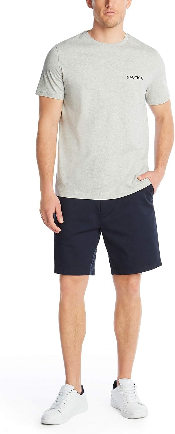 image:imageNautica Mens Short Sleeve Solid Crew Neck TShirt ShirtGrey Heather