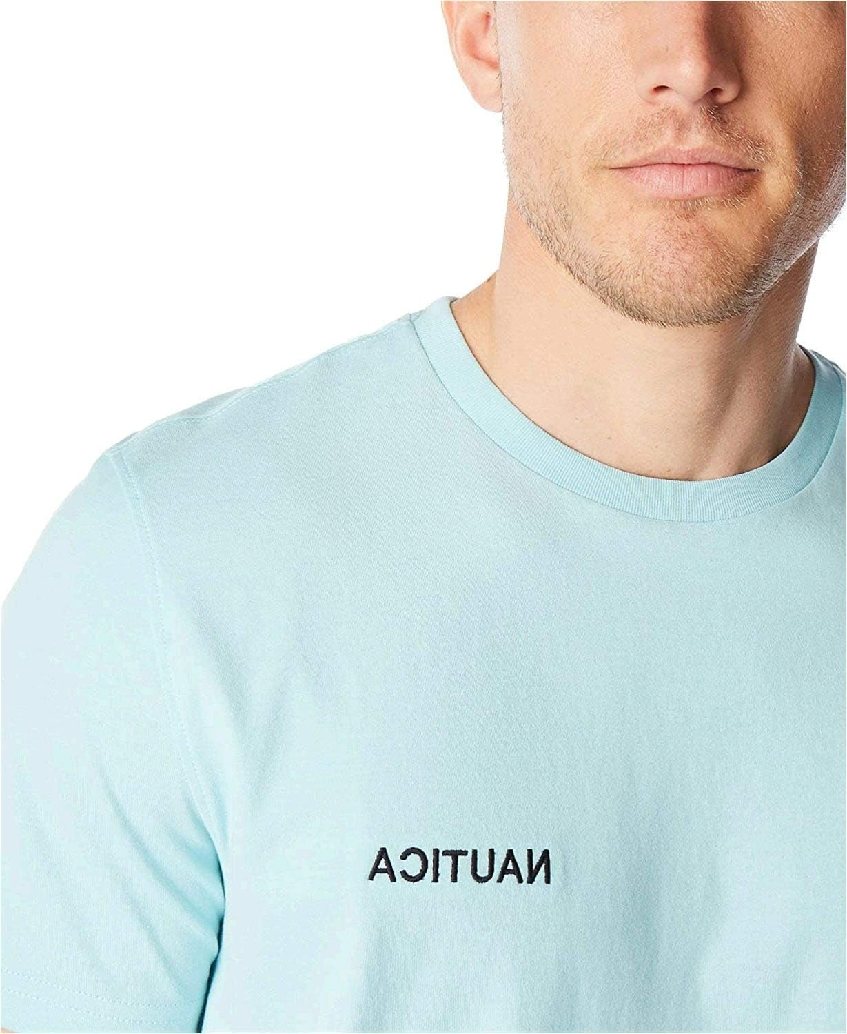 image:imageNautica Mens Short Sleeve Solid Crew Neck TShirt ShirtHarbor Mist