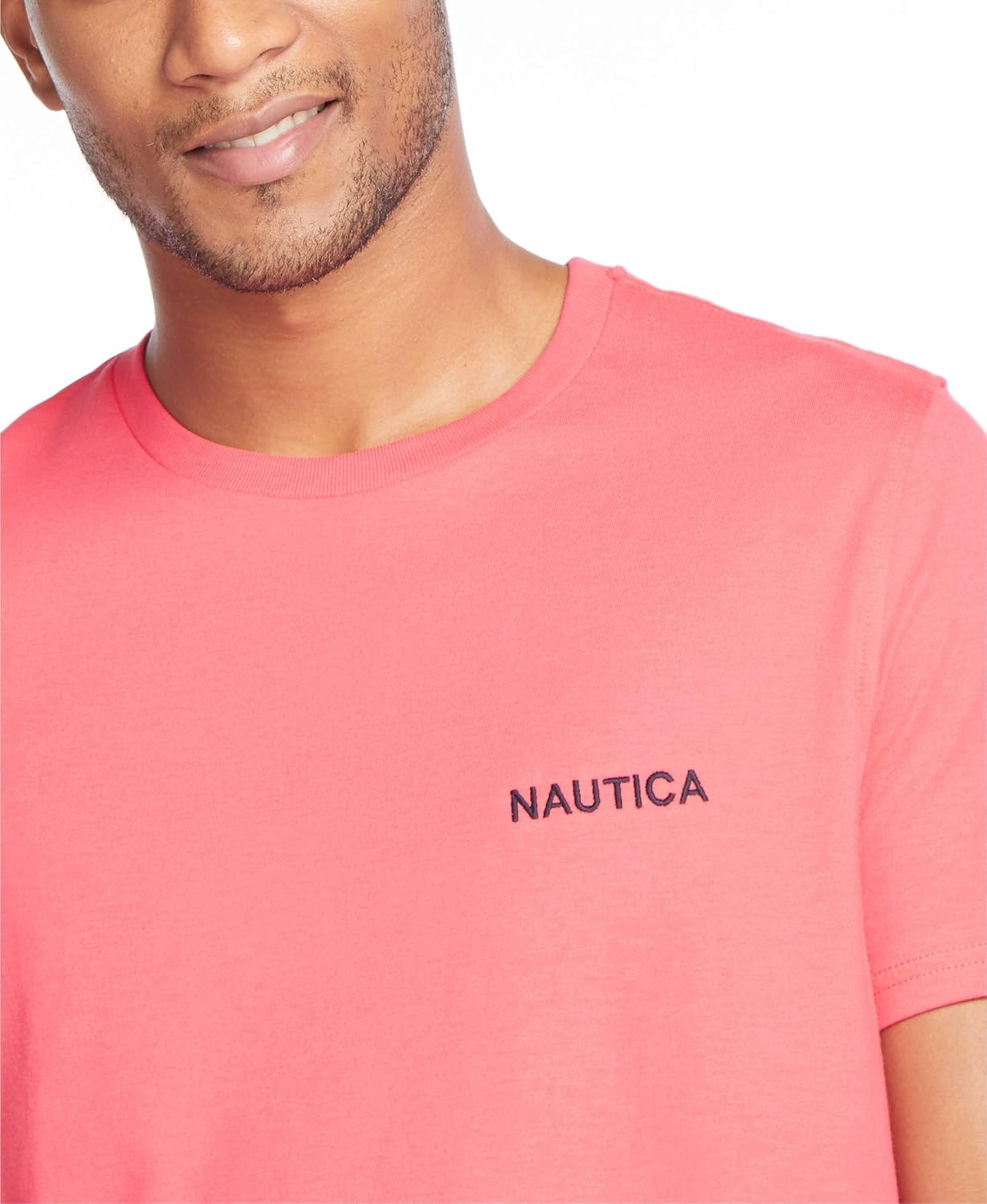 image:imageNautica Mens Short Sleeve Solid Crew Neck TShirt ShirtMelon Berry