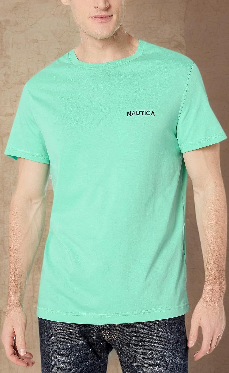 image:imageNautica Mens Short Sleeve Solid Crew Neck TShirt ShirtMint Spring Solid