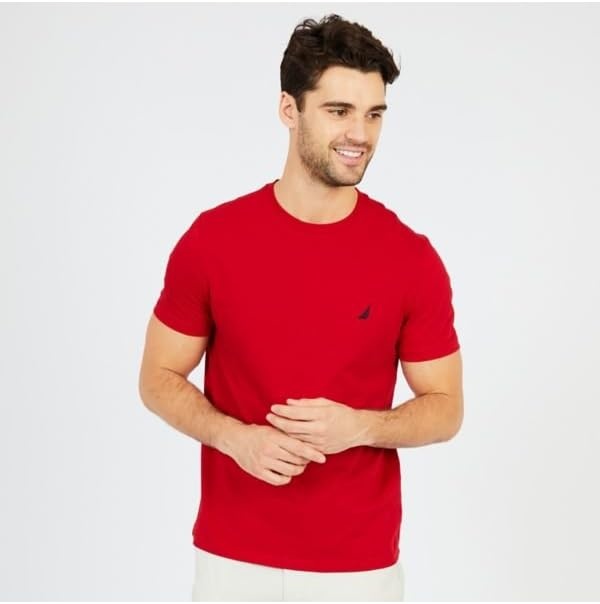 image:imageNautica Mens Short Sleeve Solid Crew Neck TShirt ShirtNautica Red