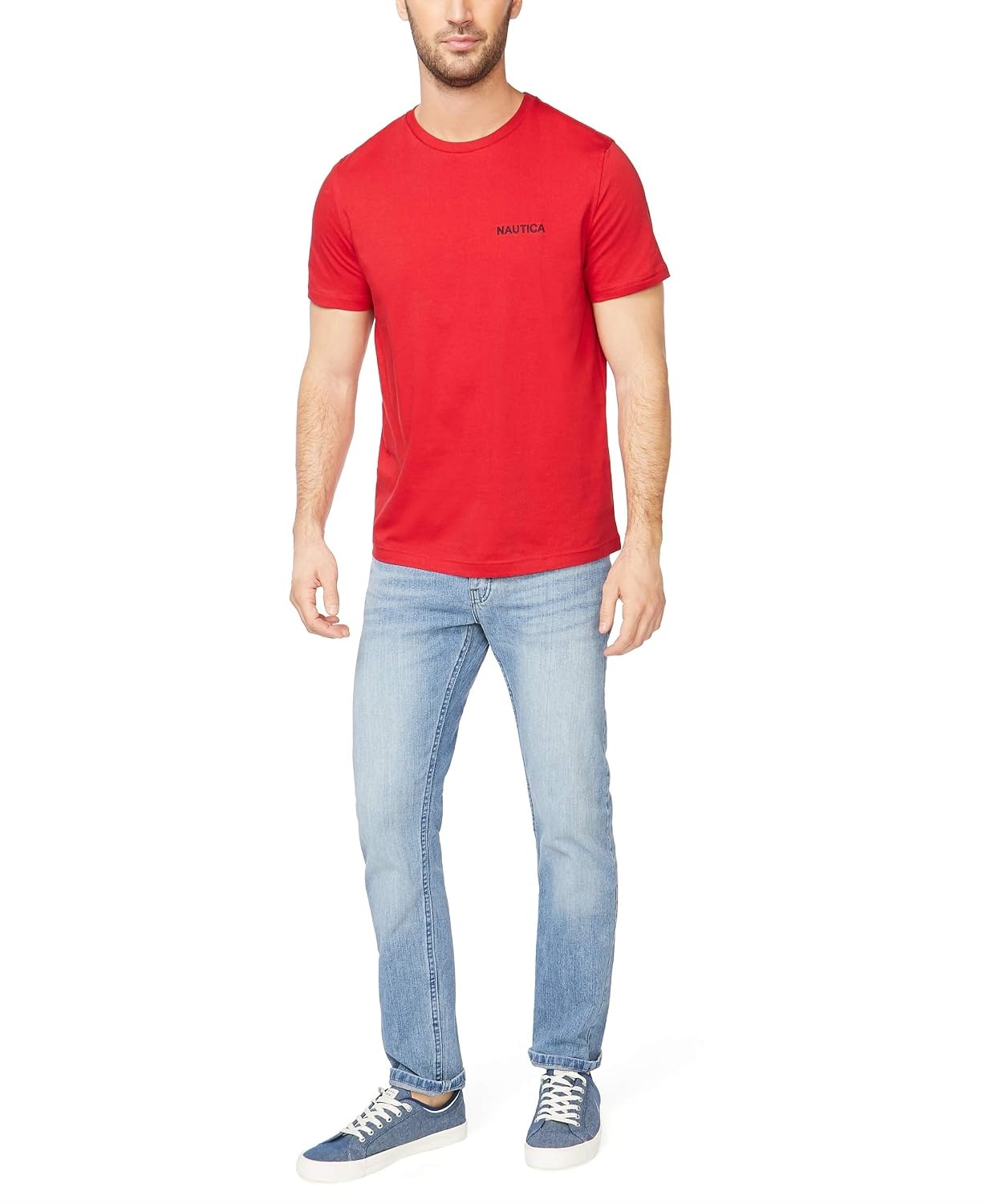 image:imageNautica Mens Short Sleeve Solid Crew Neck TShirt ShirtNautica Red Solid