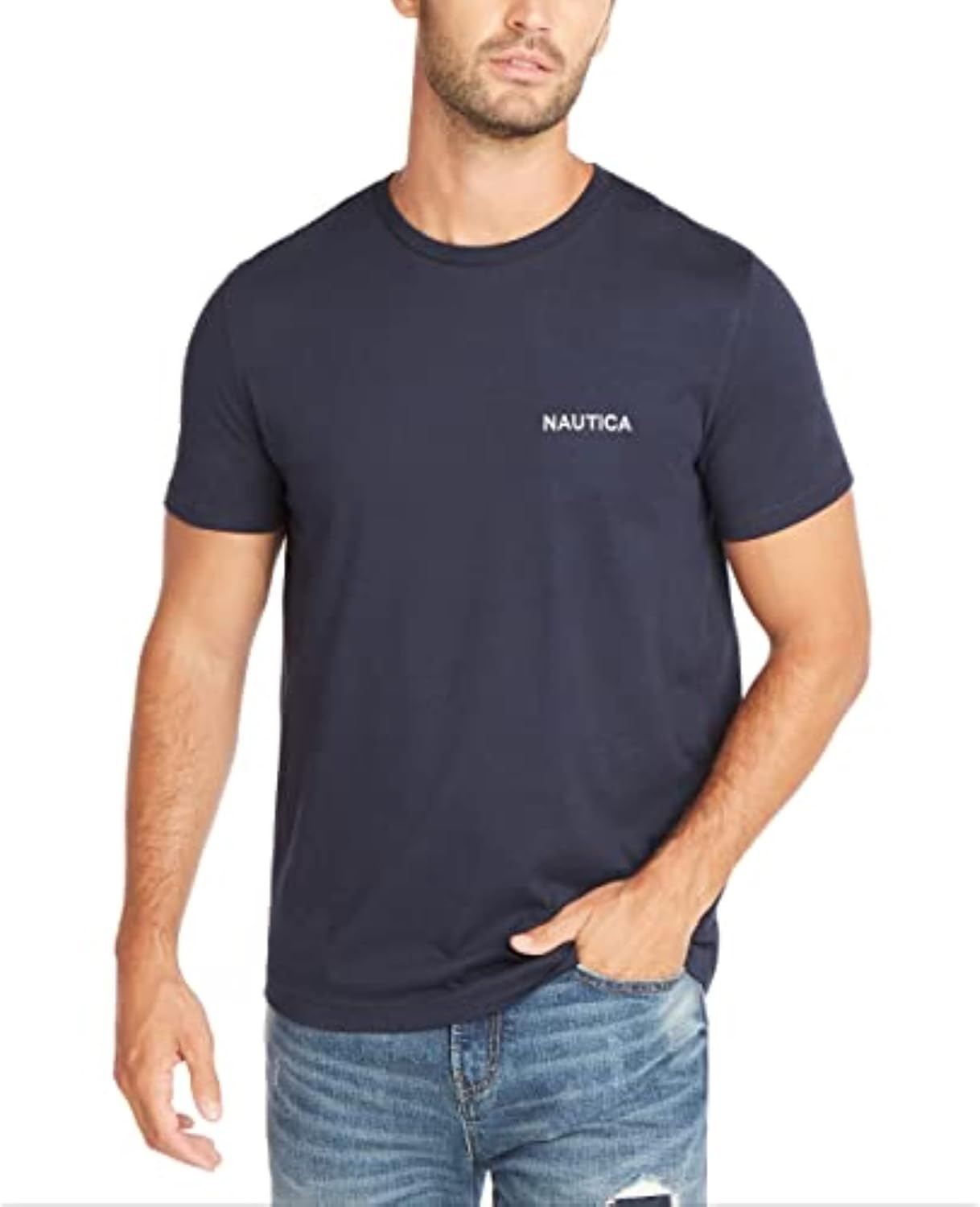 image:imageNautica Mens Short Sleeve Solid Crew Neck TShirt ShirtNavy Solid