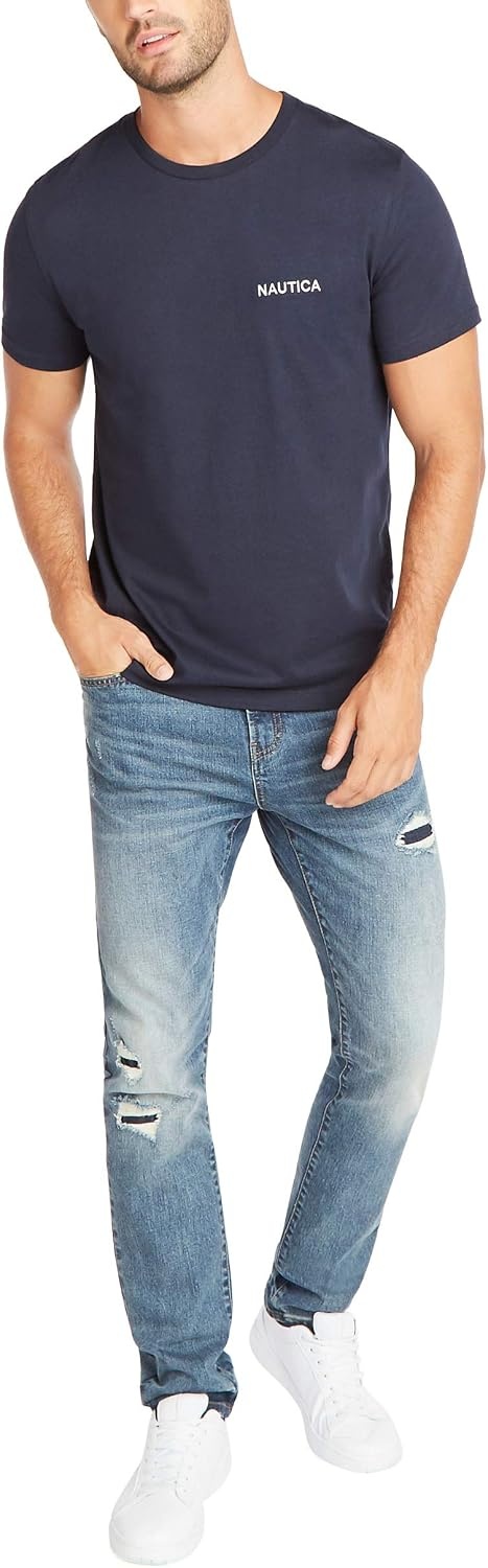 image:imageNautica Mens Short Sleeve Solid Crew Neck TShirt ShirtNavy Solid