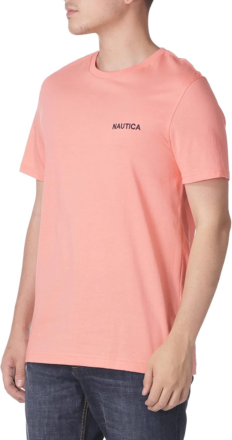 image:imageNautica Mens Short Sleeve Solid Crew Neck TShirt ShirtPale Coral Solid