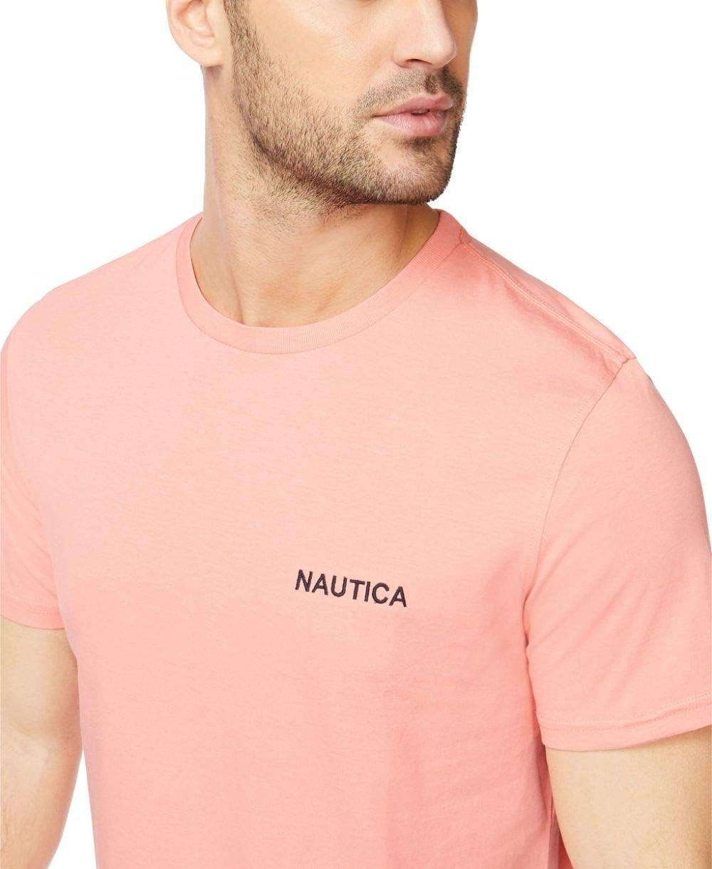 image:imageNautica Mens Short Sleeve Solid Crew Neck TShirt ShirtPale Coral Solid
