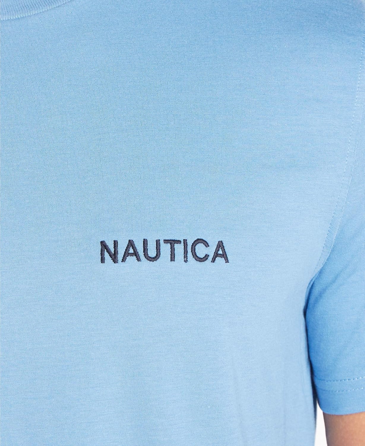 image:imageNautica Mens Short Sleeve Solid Crew Neck TShirt ShirtRivieria Blue Solid