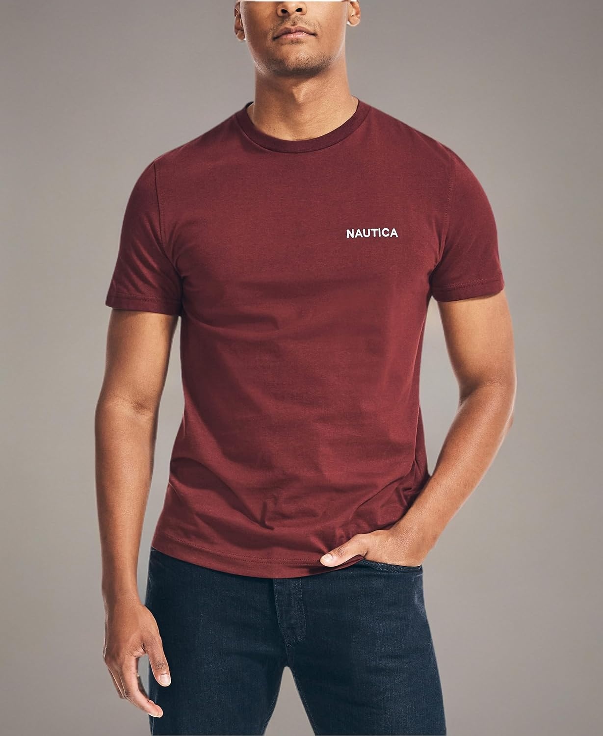 image:imageNautica Mens Short Sleeve Solid Crew Neck TShirt ShirtRoyal Burgundy