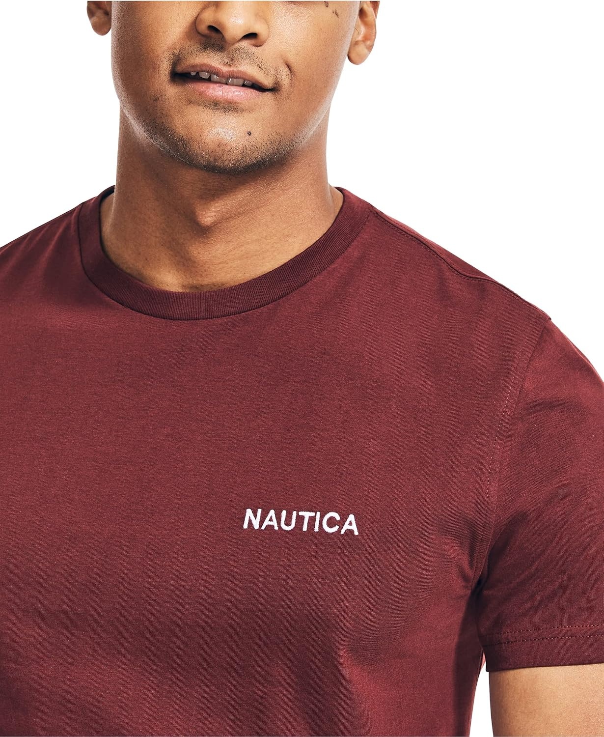 image:imageNautica Mens Short Sleeve Solid Crew Neck TShirt ShirtRoyal Burgundy