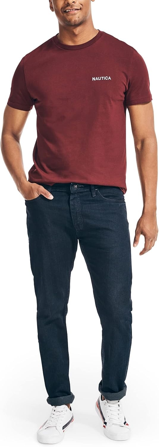 image:imageNautica Mens Short Sleeve Solid Crew Neck TShirt ShirtRoyal Burgundy