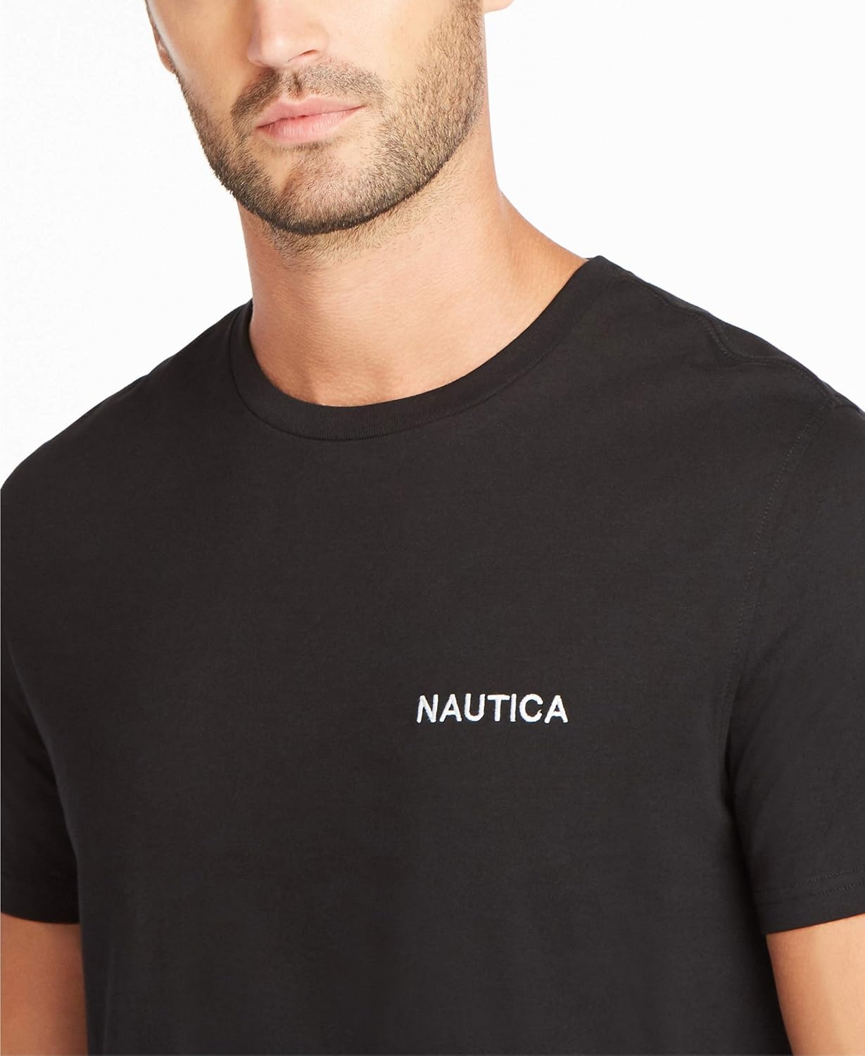 image:imageNautica Mens Short Sleeve Solid Crew Neck TShirt ShirtTrue Black Solid
