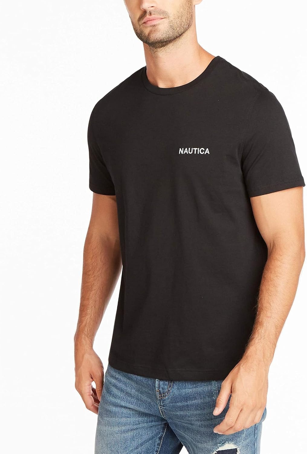 image:imageNautica Mens Short Sleeve Solid Crew Neck TShirt ShirtTrue Black Solid