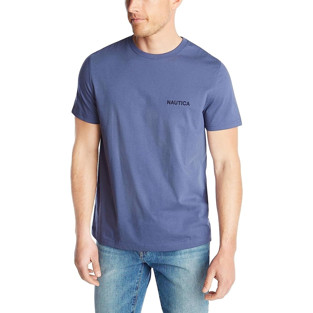 image:imageNautica Mens Short Sleeve Solid Crew Neck TShirt ShirtBlue Indigo