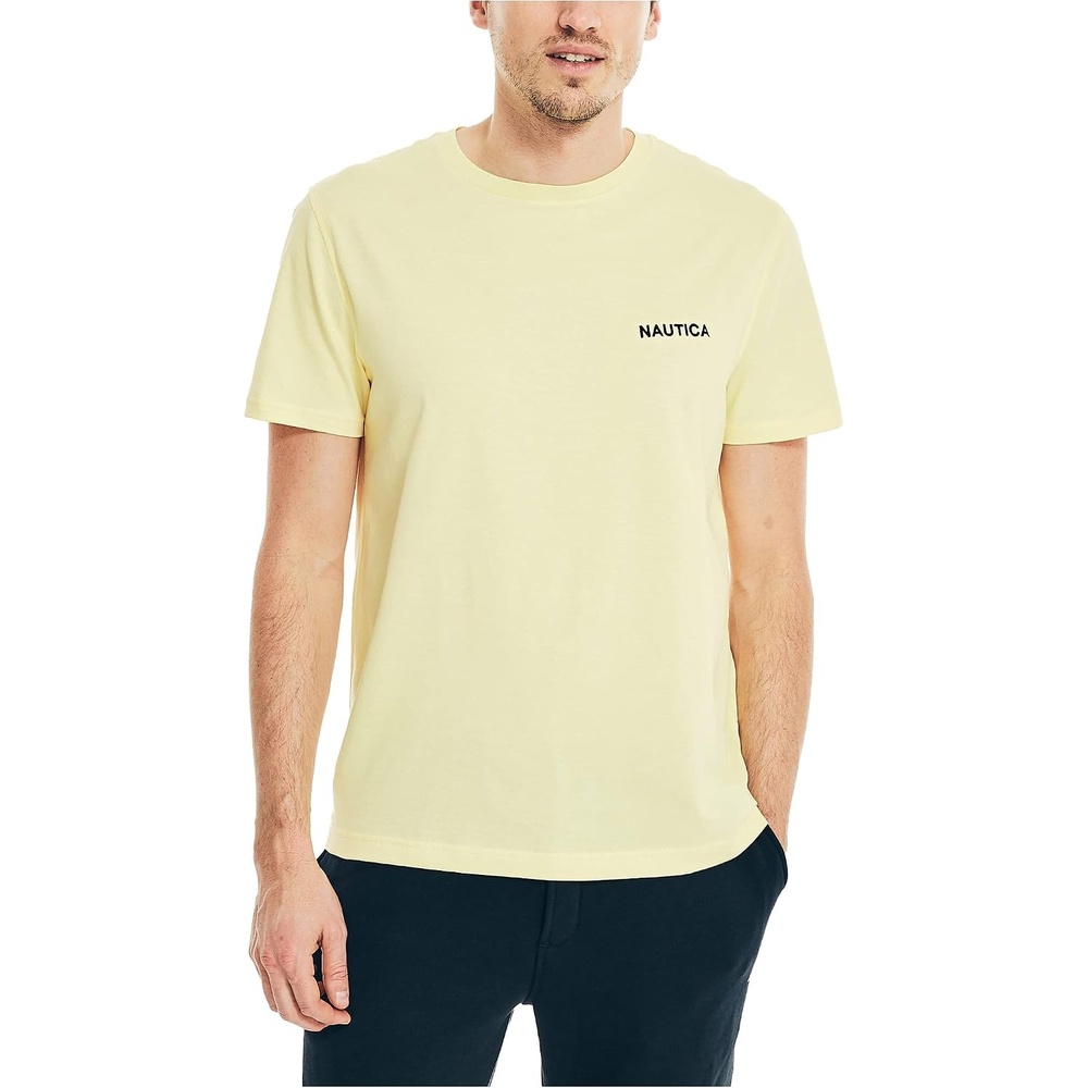 image:imageNautica Mens Short Sleeve Solid Crew Neck TShirt ShirtCorn Solid