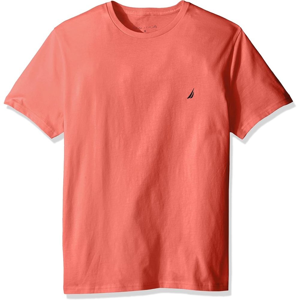 image:imageNautica Mens Short Sleeve Solid Crew Neck TShirt ShirtDreamy Coral