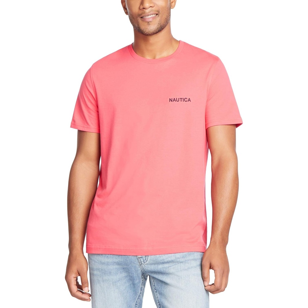 image:imageNautica Mens Short Sleeve Solid Crew Neck TShirt ShirtMelon Berry