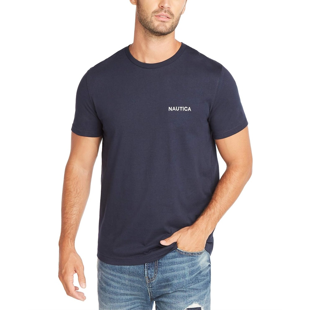 image:imageNautica Mens Short Sleeve Solid Crew Neck TShirt ShirtNavy Solid