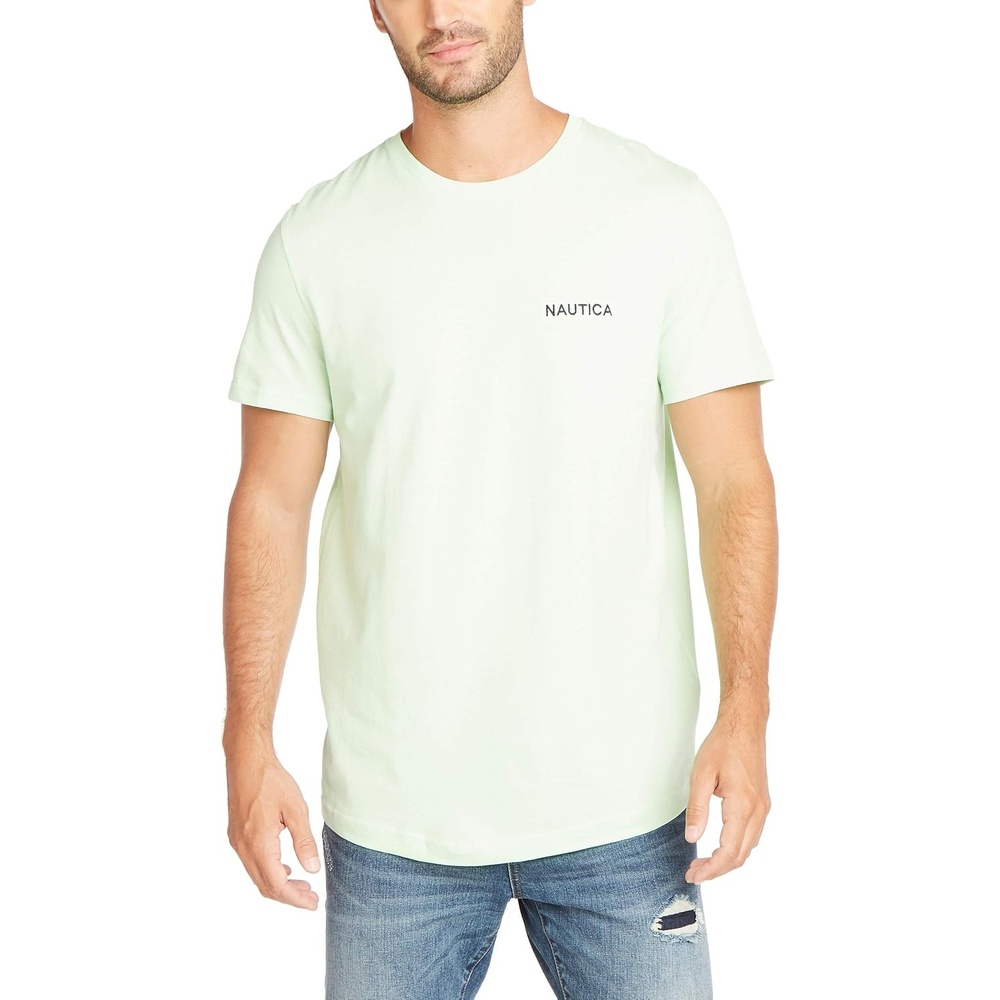 image:imageNautica Mens Short Sleeve Solid Crew Neck TShirt ShirtPatina Green Solid