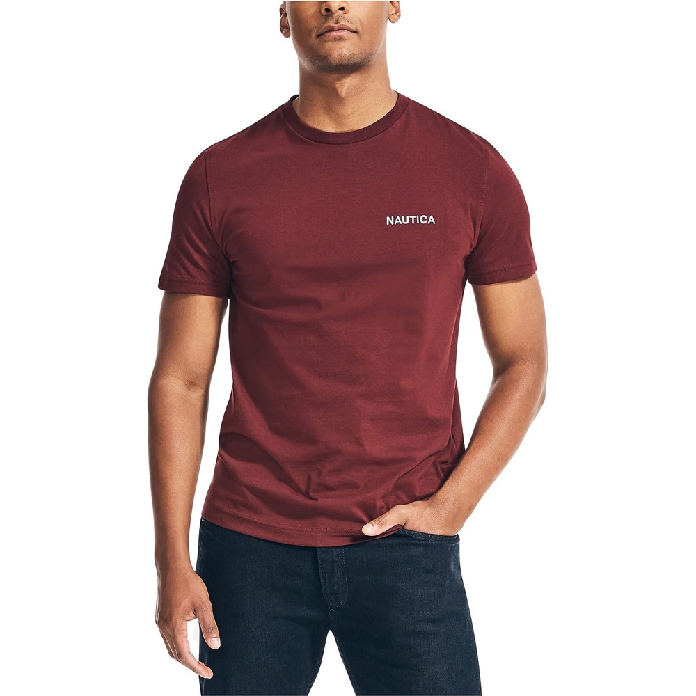 image:imageNautica Mens Short Sleeve Solid Crew Neck TShirt ShirtRoyal Burgundy