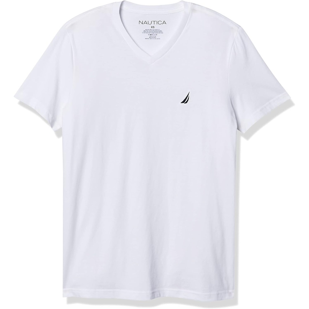 image:imageNautica Mens Short Sleeve Solid Slim Fit VNeck TShirtWhite
