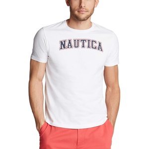 Nautica Men’s Short Sleeve 100% Cotton Nautical Series Graphic Tee(Bright White)