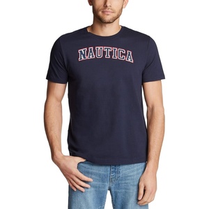 Nautica Men’s Short Sleeve 100% Cotton Nautical Series Graphic Tee(Navy)