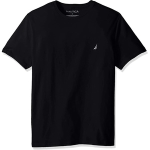 Nautica Men’s Short Sleeve Solid Crew Neck T-Shirt Shirt(Black)