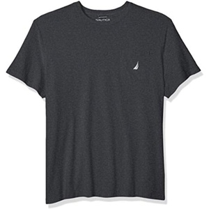 Nautica Men’s Short Sleeve Solid Crew Neck T-Shirt Shirt(Charcoal)