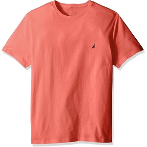 Nautica Men’s Short Sleeve Solid Crew Neck T-Shirt Shirt(Dreamy Coral)