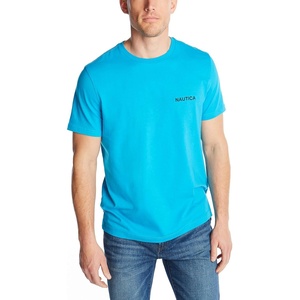 Nautica Men’s Short Sleeve Solid Crew Neck T-Shirt Shirt(Hawaiian Ocean)