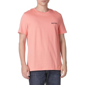 Nautica Men’s Short Sleeve Solid Crew Neck T-Shirt Shirt(Pale Coral Solid)