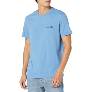 Nautica Men’s Short Sleeve Solid Crew Neck T-Shirt Shirt(Rivieria Blue Solid)