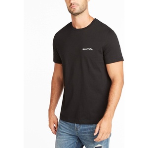 Nautica Men’s Short Sleeve Solid Crew Neck T-Shirt Shirt(True Black Solid)