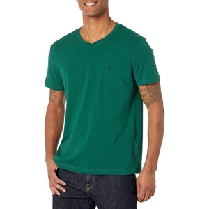 Nautica Mens Short Sleeve Solid Slim Fit V-Neck T-Shirt(Pine Green)