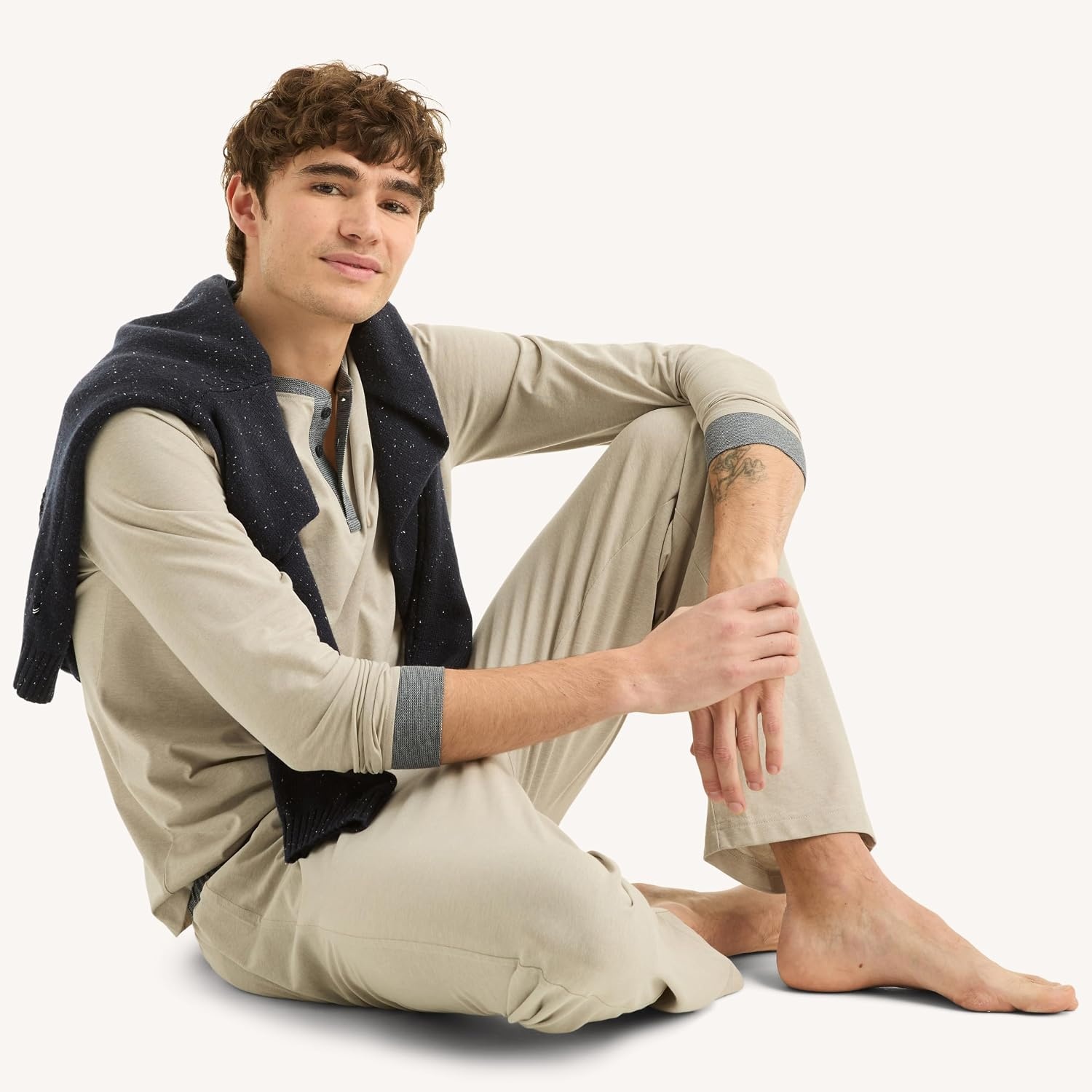 image:imageNautica Mens Long Sleeve Henley ShirtGrey Heather