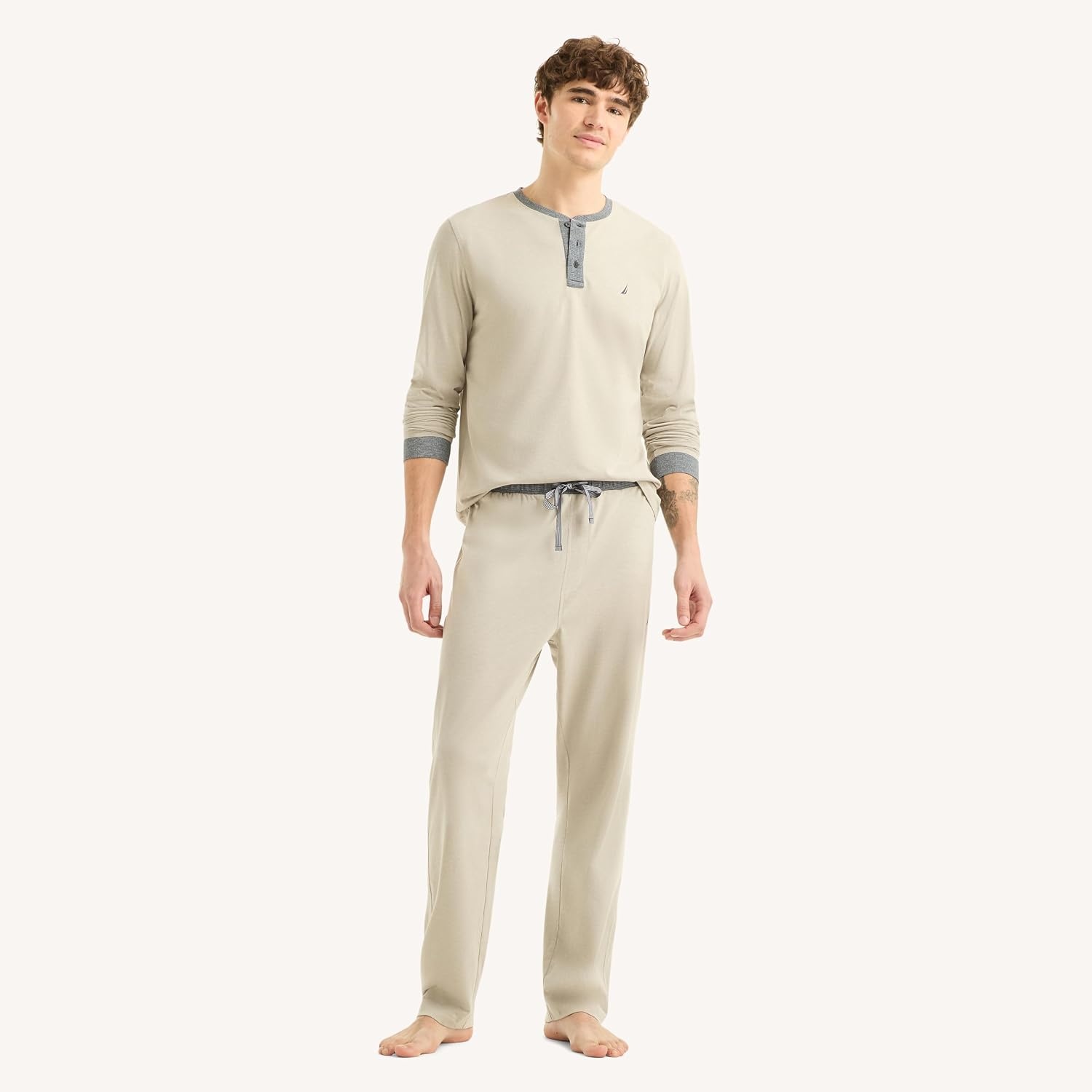 image:imageNautica Mens Long Sleeve Henley ShirtGrey Heather