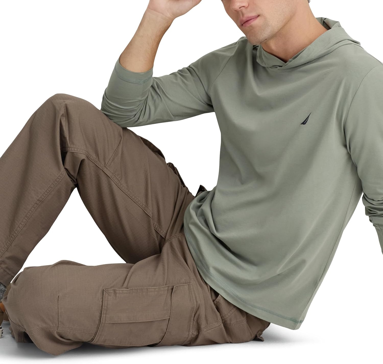 image:imageNautica Mens LongSleeve Elevated Deck Crewneck TShirtSea Spray