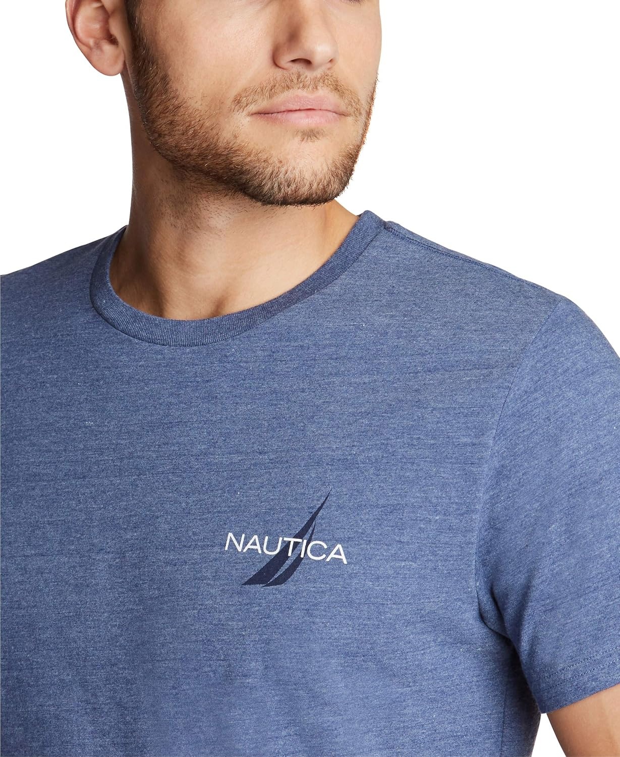 image:imageNautica Mens Short Sleeve Logo Series Graphic TeeBlue Indigo Heather