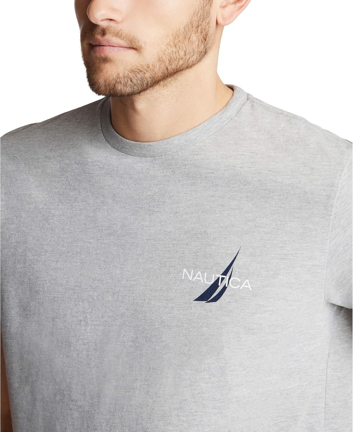 image:imageNautica Mens Short Sleeve Logo Series Graphic TeeGrey Heather